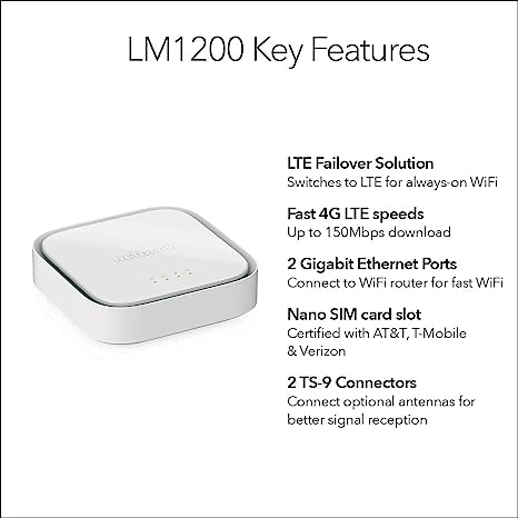 NETGEAR 4G LTE Broadband Modem (LM1200)