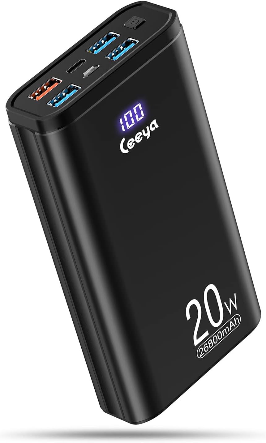 Ceeya Portable Charger PD 20W Battery Pack USB C high-Speed Charging 26800mAh Power Bank LCD Display with Type C Out in,External Battery Backup for MacBook,iPhone 12,13,14,Samsung,Heated Vest,etc Ceeya Portable Charger PD 20W Battery Pack USB C high-Speed Charging 26800mAh Power Bank LCD Display with Type C Out in,External Battery Backup for MacBook,iPhone 12,13,14,Samsung,Heated Vest,etc