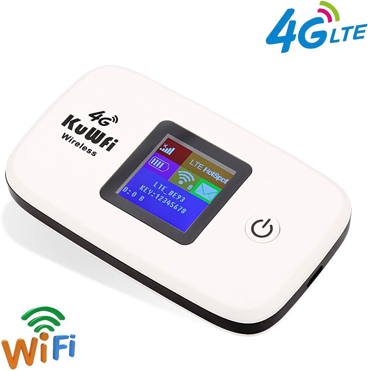 Mobile WiFi Hotspot | KuWFi 4G LTE Unlocked Wi-Fi Hotspot Device | Portable WiFi Router with SIM Card Slot for Travel Support B2/B4/B5/B12/B17 for ATT/T-Mobile Mobile WiFi Hotspot | KuWFi 4G LTE Unlocked Wi-Fi Hotspot Device | Portable WiFi Router with SIM Card Slot for Travel Support B2/B4/B5/B12/B17 for ATT/T-Mobile