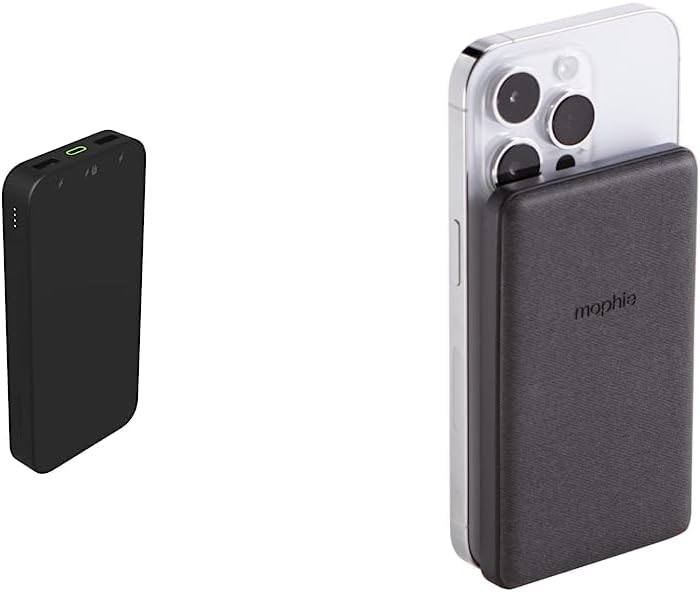 mophie Powerstation 2023 with PD Power Bank Snap+ Juice Pack Mini - Wireless Portable Magnetic Charger with 5000 mAh Internal Battery, Black mophie Powerstation 2023 with PD Power Bank Snap+ Juice Pack Mini - Wireless Portable Magnetic Charger with 5000 mAh Internal Battery, Black