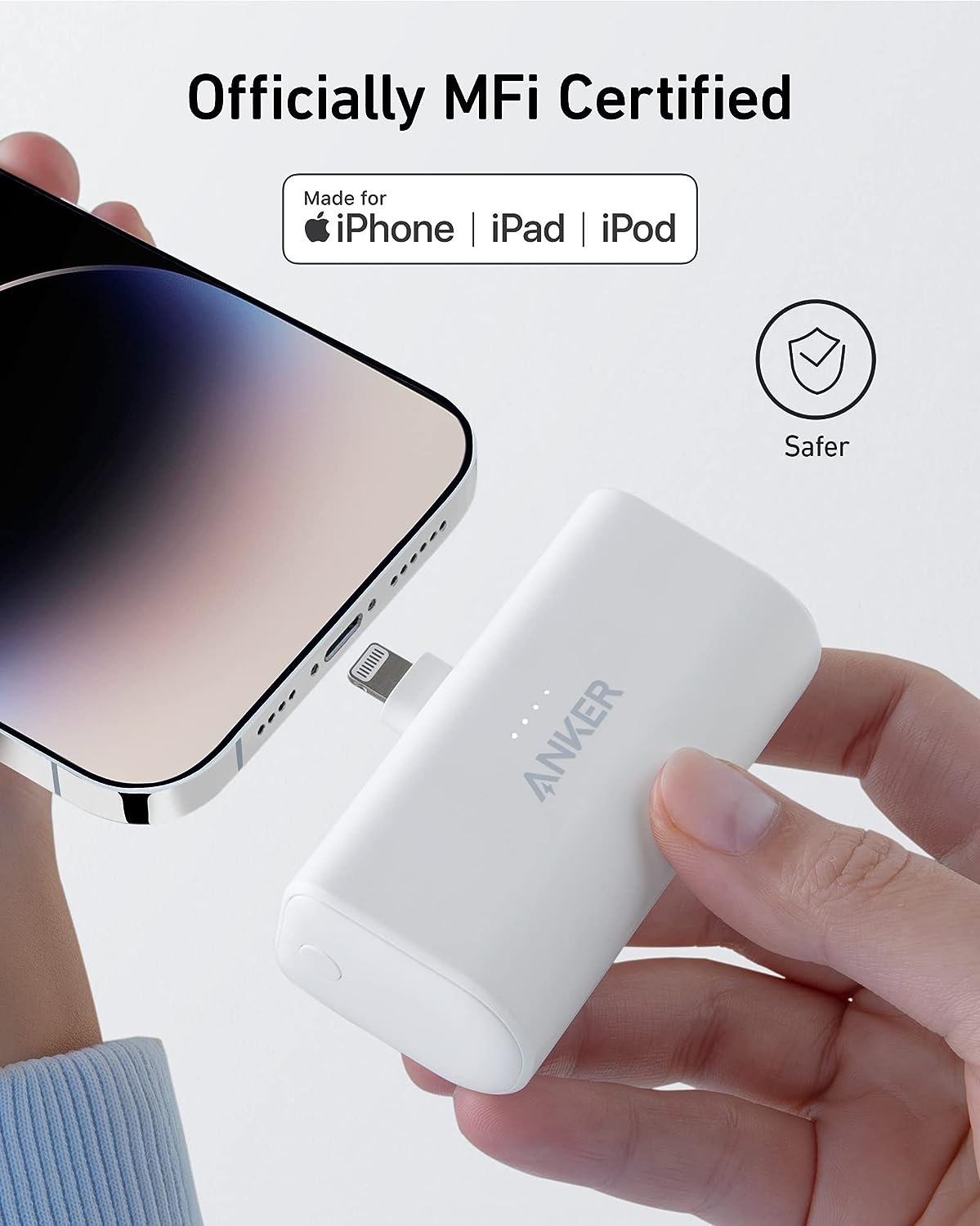 Anker Portable Charger with Built-in Lightning Connector, MFi Certified, Battery Pack 5,000mAh 12W, Compatible with iPhone 14/14 Pro / 14 Plus / 14 Pro Max, iPhone 13 and 12 Series (Black) Anker Portable Charger with Built-in Lightning Connector, MFi Certified, Battery Pack 5,000mAh 12W, Compatible with iPhone 14/14 Pro / 14 Plus / 14 Pro Max, iPhone 13 and 12 Series (Black)