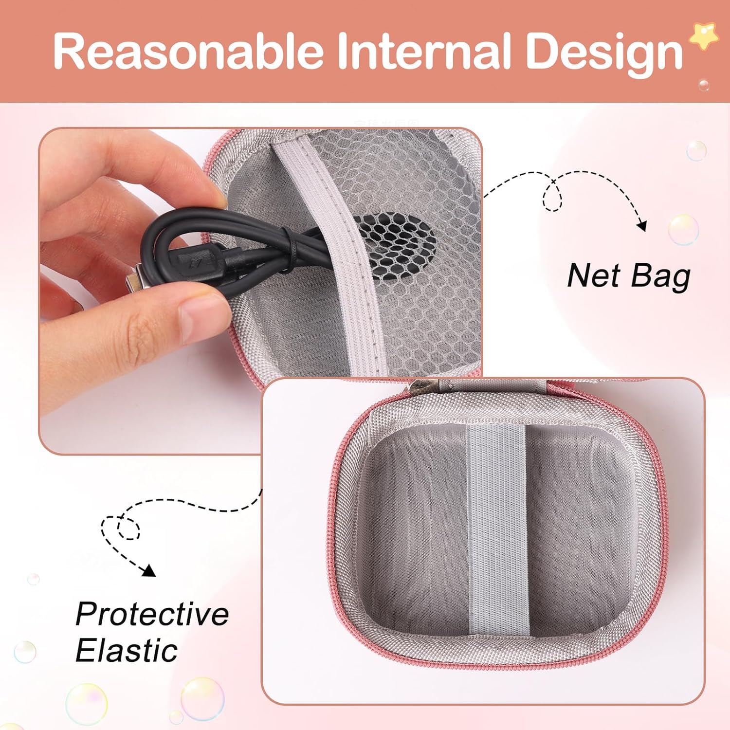 Case Compatible with iWALK LinkPod Mini Portable Charger Power Bank 3350mAh/4500/ 4800mAh, Case for Charmast/KKD/Abnoys/VEGER/Taegila Small Portable Charger Holder Storage (Case Only)-Pink Case Compatible with iWALK LinkPod Mini Portable Charger Power Bank 3350mAh/4500/ 4800mAh, Case for Charmast/KKD/Abnoys/VEGER/Taegila Small Portable Charger Holder Storage (Case Only)-Pink