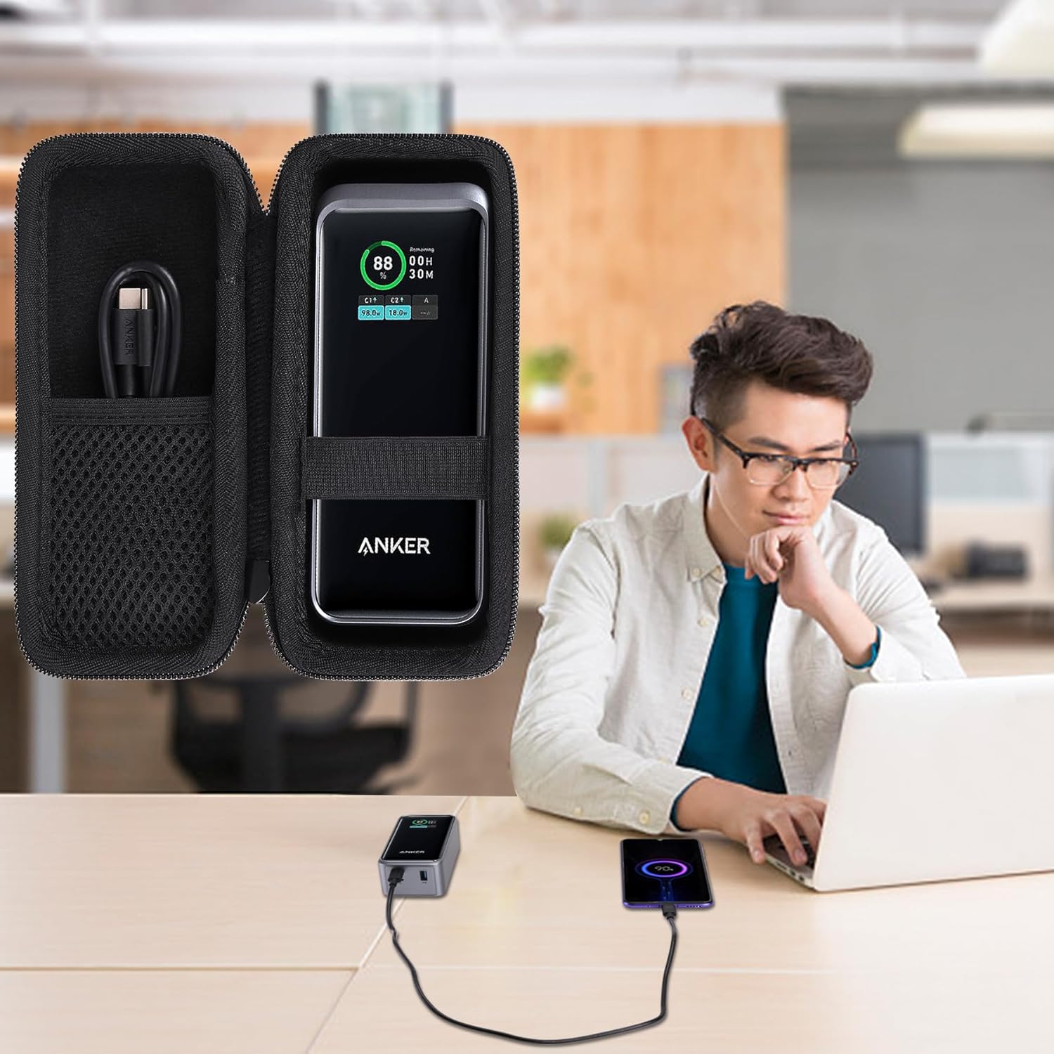 khanka for Anker Prime Power Bank 27650mAh 250W Traveling Case khanka for Anker Prime Power Bank 27650mAh 250W Traveling Case