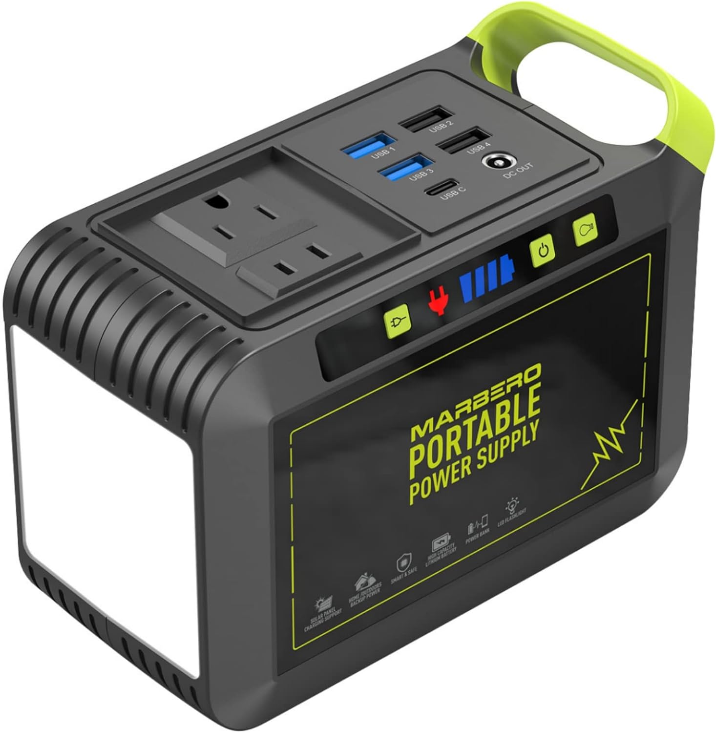 MARBERO 88Wh Portable Power Station 24000mAh Camping Solar Generator(Solar Panel Not Included) Lithium Battery Power 110V/80W AC, DC, USB QC3.0, LED Flashlight for CPAP Home Camping Emergency Backup MARBERO 88Wh Portable Power Station 24000mAh Camping Solar Generator(Solar Panel Not Included) Lithium Battery Power 110V/80W AC, DC, USB QC3.0, LED Flashlight for CPAP Home Camping Emergency Backup