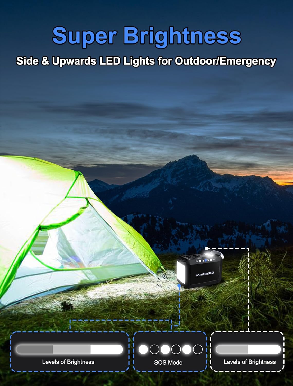 MARBERO Portable Power Bank with AC Outlet, Peak 120W/110V Portable Laptop Battery Bank, 24000mAh Charger Power Supply with AC Outlet, Power Station for Outdoor Camping Home Office Hurricane Emergency MARBERO Portable Power Bank with AC Outlet, Peak 120W/110V Portable Laptop Battery Bank, 24000mAh Charger Power Supply with AC Outlet, Power Station for Outdoor Camping Home Office Hurricane Emergency