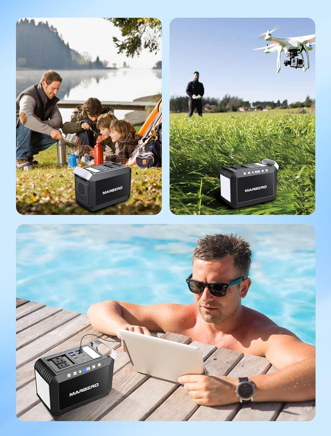 MARBERO Portable Power Bank with AC Outlet, Peak 120W/110V Portable Laptop Battery Bank, 24000mAh Charger Power Supply with AC Outlet, Power Station for Outdoor Camping Home Office Hurricane Emergency MARBERO Portable Power Bank with AC Outlet, Peak 120W/110V Portable Laptop Battery Bank, 24000mAh Charger Power Supply with AC Outlet, Power Station for Outdoor Camping Home Office Hurricane Emergency