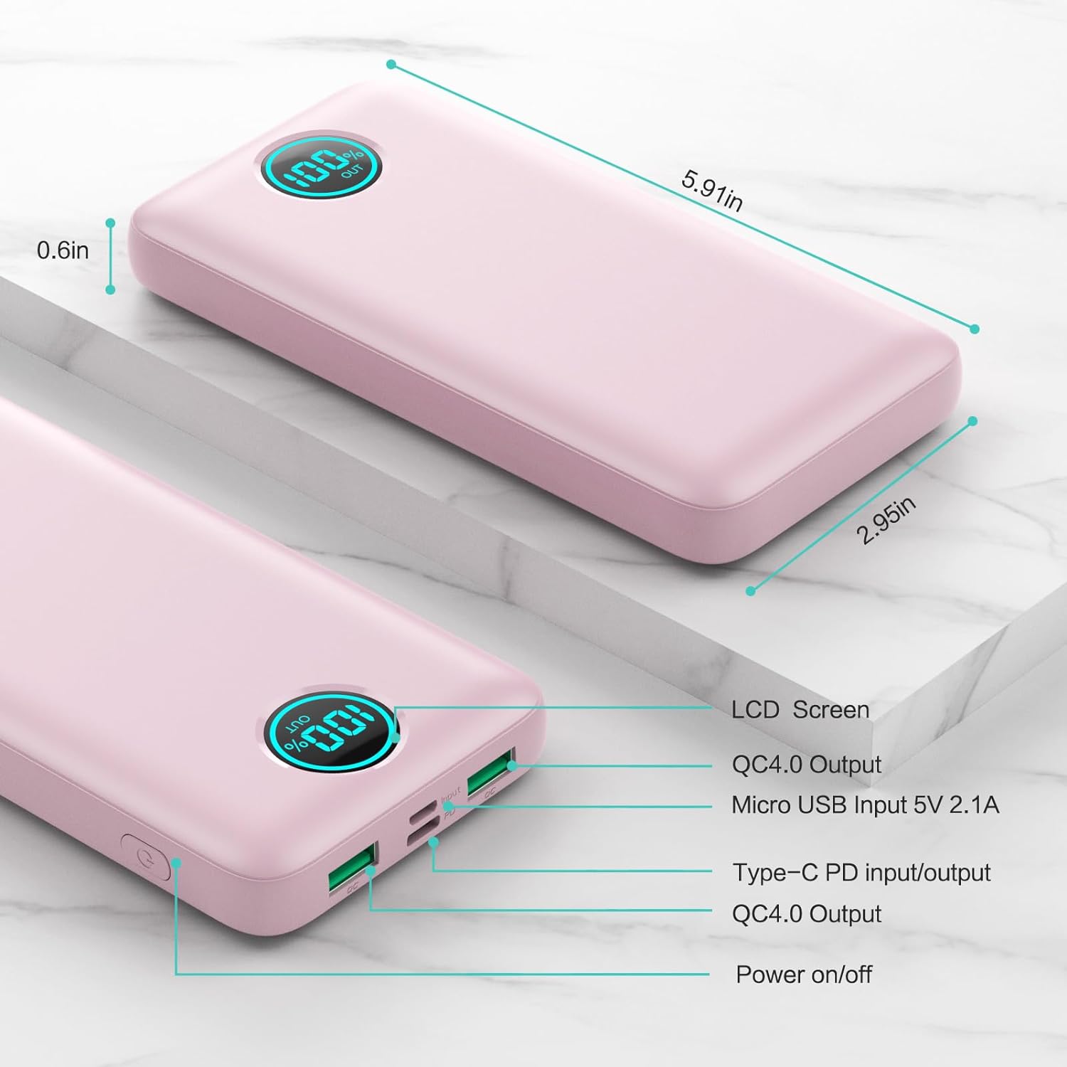 Portable Charger Power Bank 30,800mAh LCD Display Power Bank,25W PD Fast Charging +QC 4.0 Quick Phone Charging Power Bank Tri-Outputs Battery Pack Compatible with iPhone,Android etc(Black) Portable Charger Power Bank 30,800mAh LCD Display Power Bank,25W PD Fast Charging +QC 4.0 Quick Phone Charging Power Bank Tri-Outputs Battery Pack Compatible with iPhone,Android etc(Black)