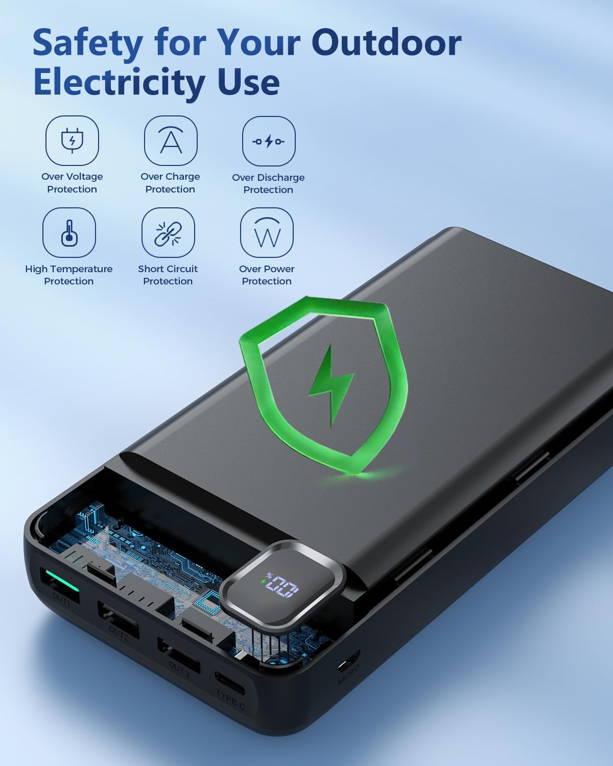 Portable-Charger-Power-Bank - 50000mAh Powerbank PD 30W and QC 4.0 Fast Charging External Battery Pack with USB-C LED 4 Outputs 2 Inputs Portable Charging for iPhone 15 14 13 pro, Samsung Portable-Charger-Power-Bank - 50000mAh Powerbank PD 30W and QC 4.0 Fast Charging External Battery Pack with USB-C LED 4 Outputs 2 Inputs Portable Charging for iPhone 15 14 13 pro, Samsung