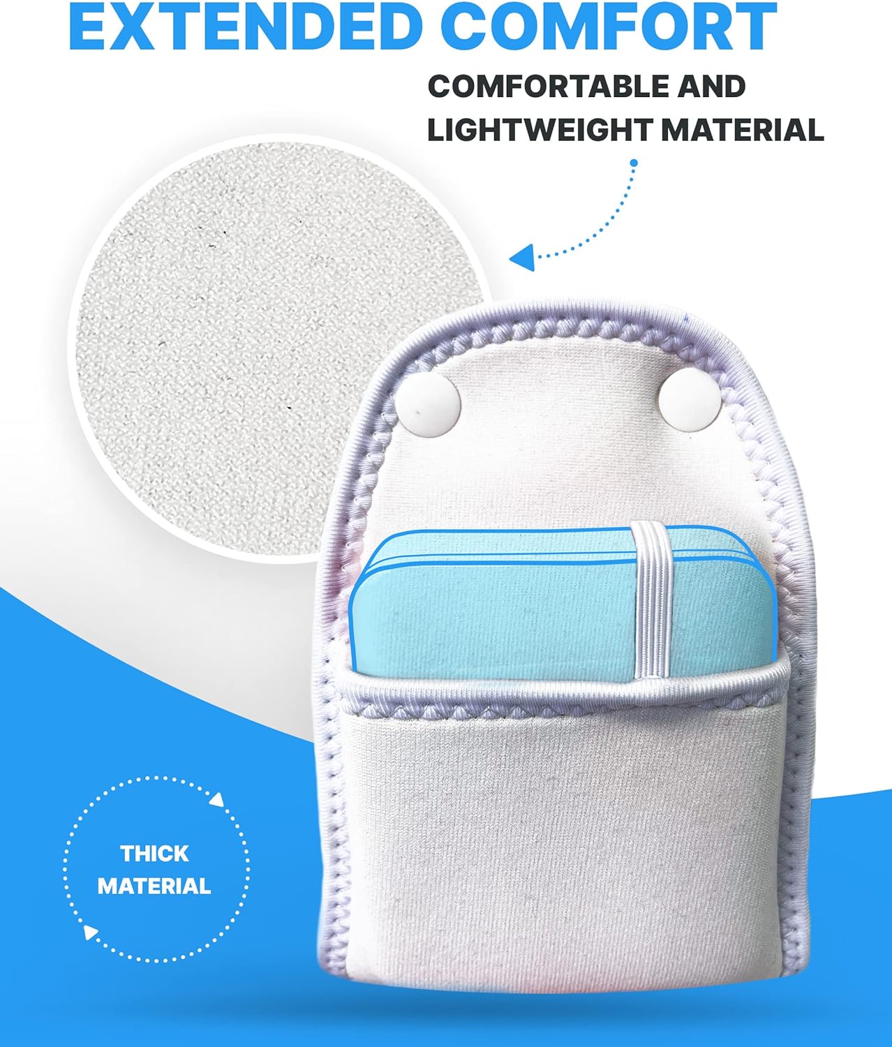 Skywin Battery Pouch for Power Bank | Powerbank/Battery Fixing Bracket | Battery Holder Strap | Battery Carrying Case | Compatible with Meta/Oculus Battery Housing (White)