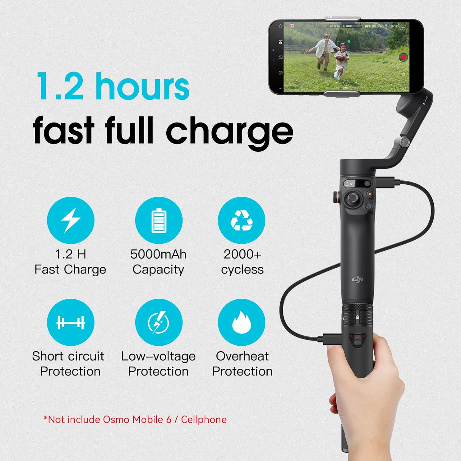 Smatree Portable Power Stick(Power Bank) Compatible for DJI Osmo Mobile 6, Extension Rod with 5000mah Battery Compatible for Osmo Mobile 6(Osmo Mobile 6 is Not Included) Smatree Portable Power Stick(Power Bank) Compatible for DJI Osmo Mobile 6, Extension Rod with 5000mah Battery Compatible for Osmo Mobile 6(Osmo Mobile 6 is Not Included)