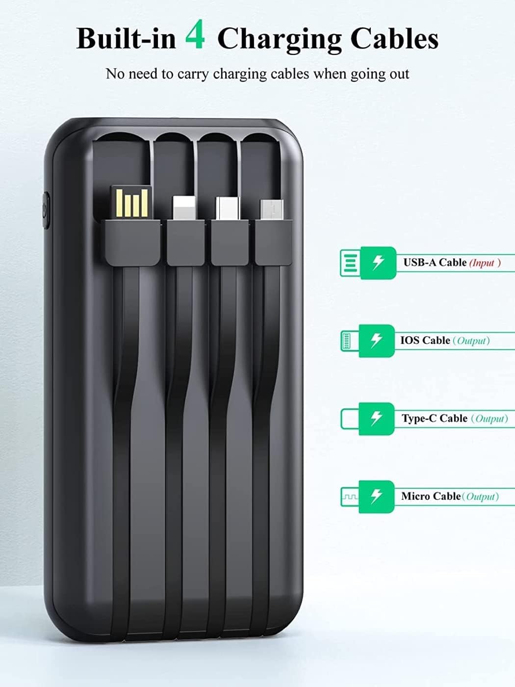 UYAYOHU Power-Bank-Solar-Portable-Charger - 40000mAh Power Bank Large Capacity Built in 3 Output and 1 Input Cables and Flashlight 5V3.1A Fast Charger Compatible with All Smart Phones and USB Devices UYAYOHU Power-Bank-Solar-Portable-Charger - 40000mAh Power Bank Large Capacity Built in 3 Output and 1 Input Cables and Flashlight 5V3.1A Fast Charger Compatible with All Smart Phones and USB Devices