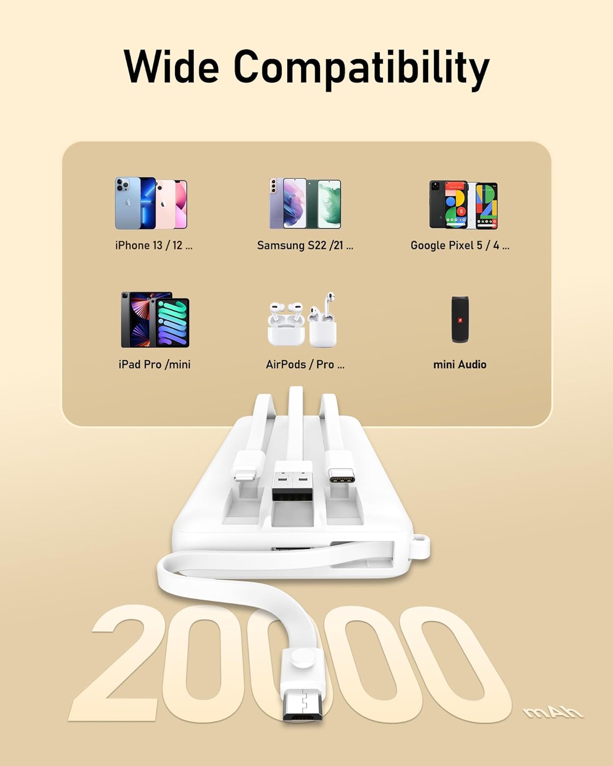 VEEKTOMX Portable Charger with Built in Cables 10000mAh, USB C Power Bank for iPhone, Small Travel Battery Pack, Slim USB C iPhone Charger Compatible with iPhone, Samsung, Android Devices for Travel VEEKTOMX Portable Charger with Built in Cables 10000mAh, USB C Power Bank for iPhone, Small Travel Battery Pack, Slim USB C iPhone Charger Compatible with iPhone, Samsung, Android Devices for Travel
