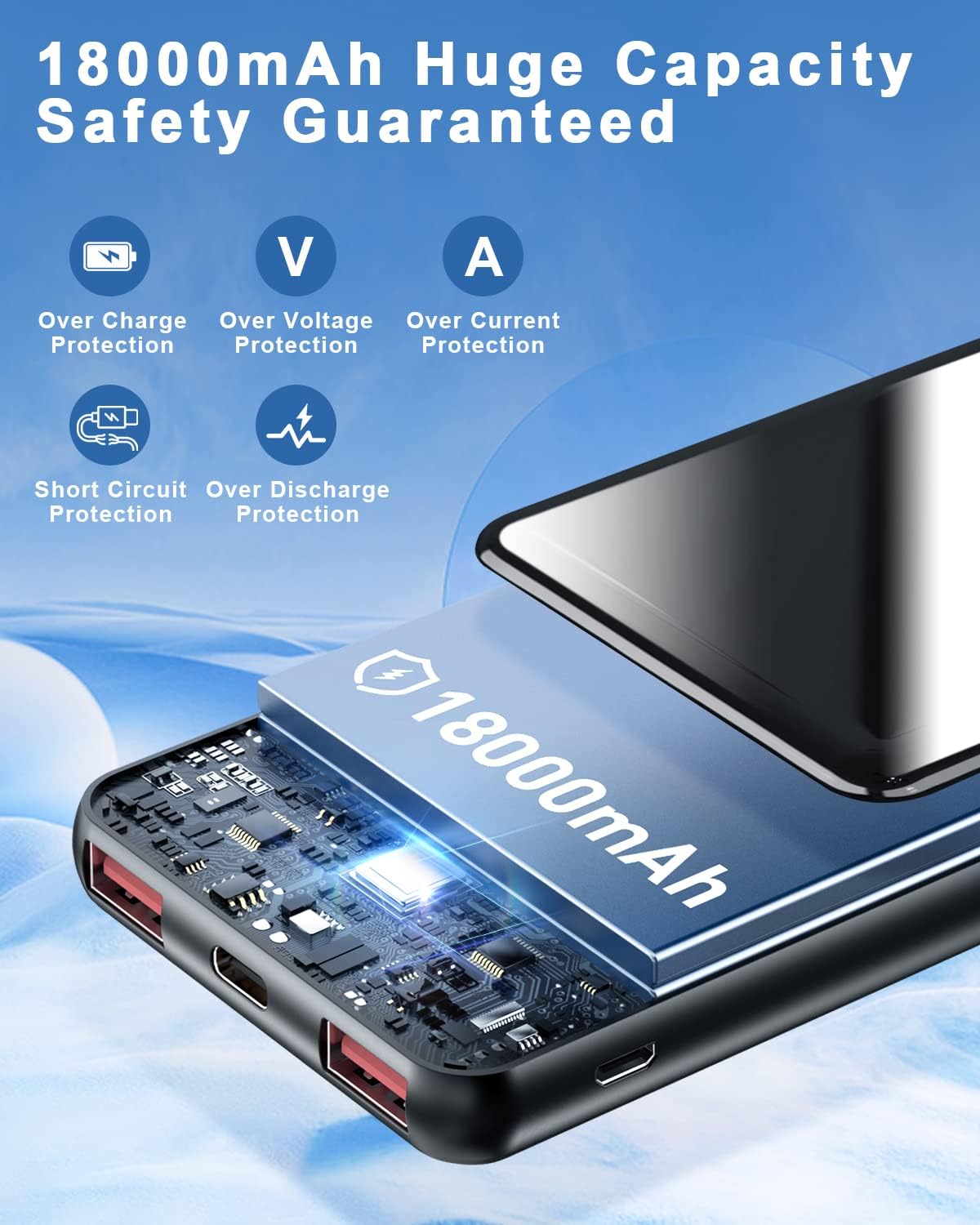 YILANS Portable Charger, 18000mAh USB C Power Bank, 22.5W Fast Charging Battery Pack with Digital Display, Slim Portable Phone Charger for iPhone 14 13 12 11 Samsung Google LG AirPods iPad YILANS Portable Charger, 18000mAh USB C Power Bank, 22.5W Fast Charging Battery Pack with Digital Display, Slim Portable Phone Charger for iPhone 14 13 12 11 Samsung Google LG AirPods iPad