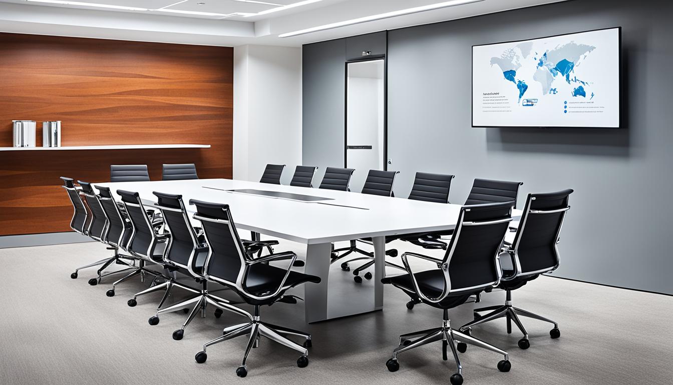 Modern boardroom design with portable WiFi mobile hotspot Modern boardroom design with portable WiFi mobile hotspot